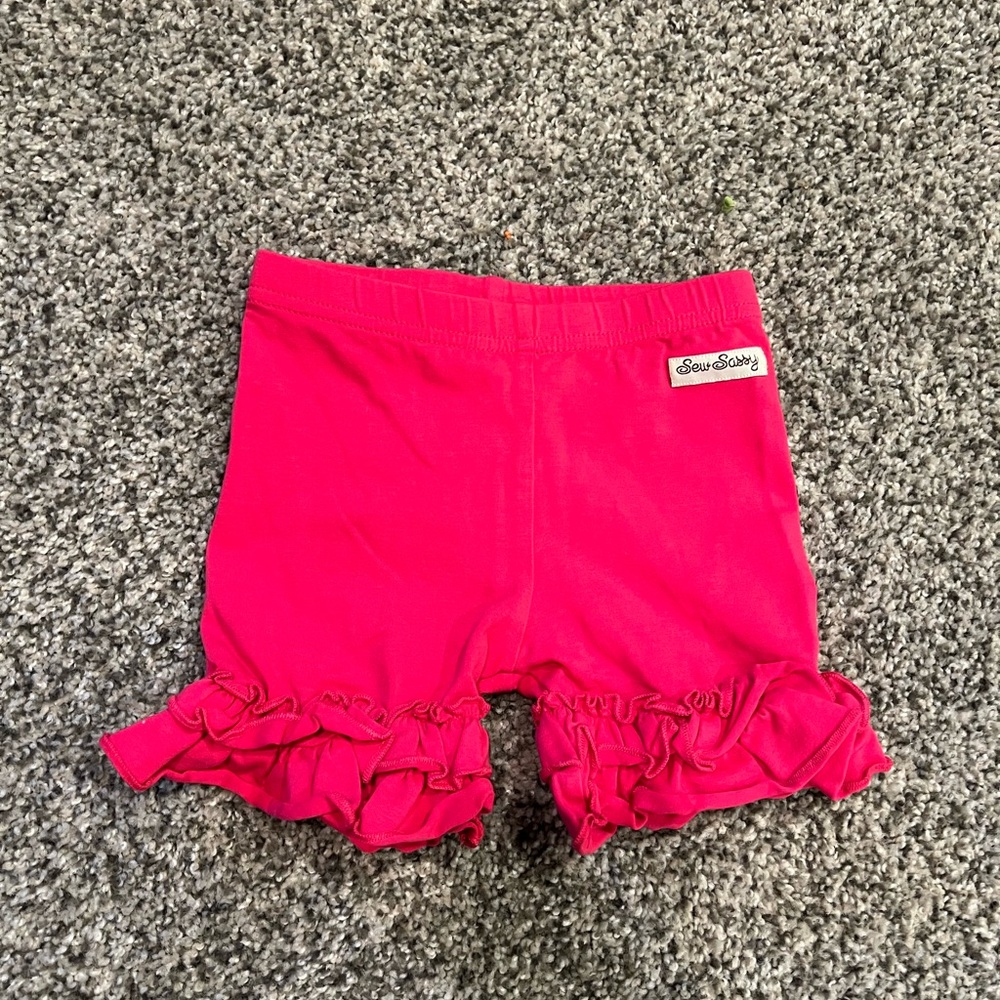 Sew Sassy Pink Ruffle Shorts 2T